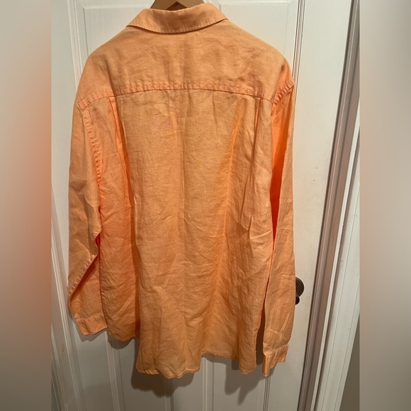 Tommy Bahama 100% Linen Mens Orange Casual Button Down Shirt XL - Picture 4 of 4